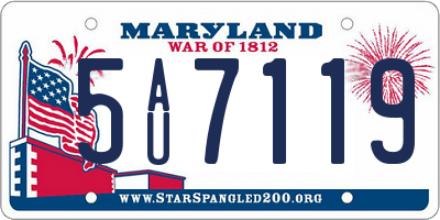 MD license plate 5AU7119