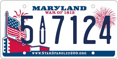 MD license plate 5AU7124