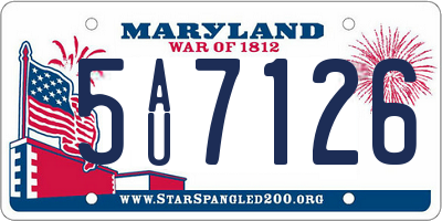 MD license plate 5AU7126