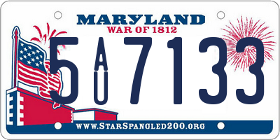 MD license plate 5AU7133