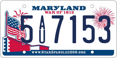 MD license plate 5AU7153