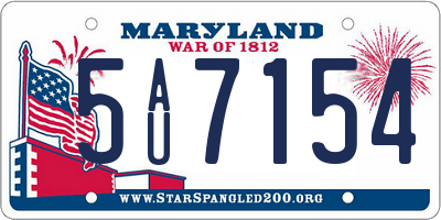 MD license plate 5AU7154