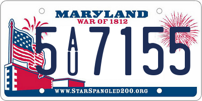MD license plate 5AU7155