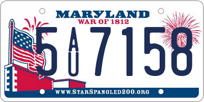 MD license plate 5AU7158