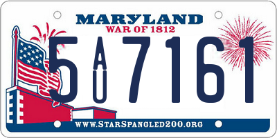 MD license plate 5AU7161