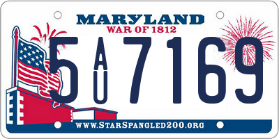 MD license plate 5AU7169
