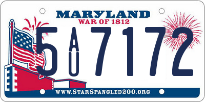 MD license plate 5AU7172