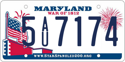 MD license plate 5AU7174