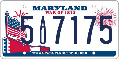 MD license plate 5AU7175