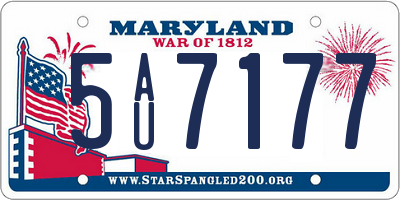 MD license plate 5AU7177