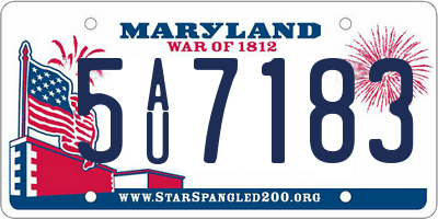 MD license plate 5AU7183