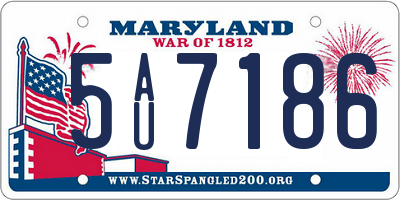 MD license plate 5AU7186