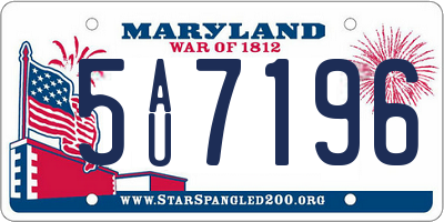 MD license plate 5AU7196