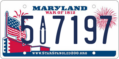 MD license plate 5AU7197
