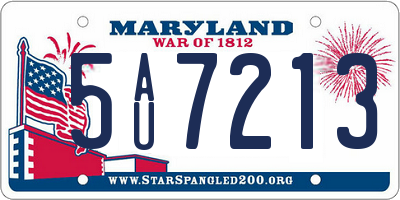 MD license plate 5AU7213