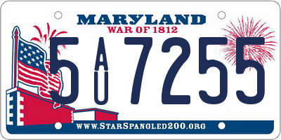 MD license plate 5AU7255