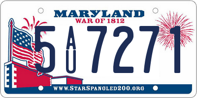 MD license plate 5AU7271