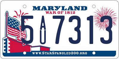 MD license plate 5AU7313