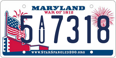 MD license plate 5AU7318