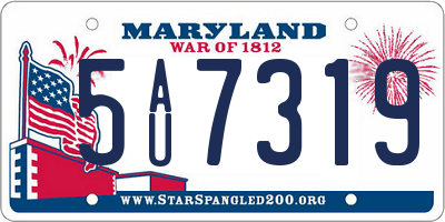 MD license plate 5AU7319