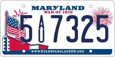 MD license plate 5AU7325