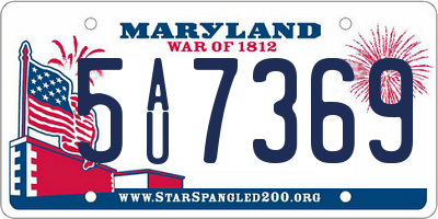 MD license plate 5AU7369