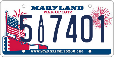 MD license plate 5AU7401