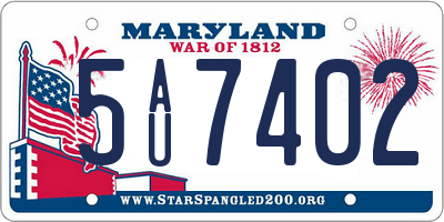 MD license plate 5AU7402