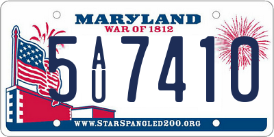 MD license plate 5AU7410