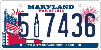 MD license plate 5AU7436