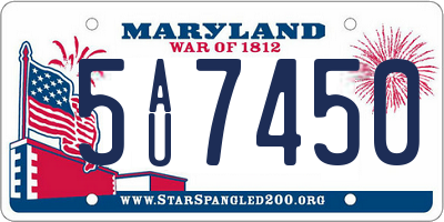 MD license plate 5AU7450