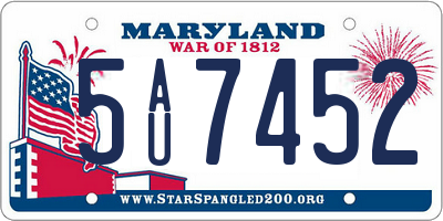 MD license plate 5AU7452