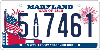 MD license plate 5AU7461