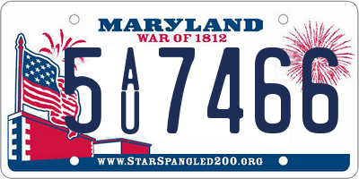 MD license plate 5AU7466