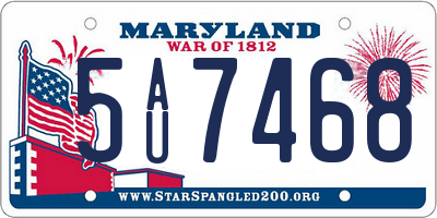 MD license plate 5AU7468