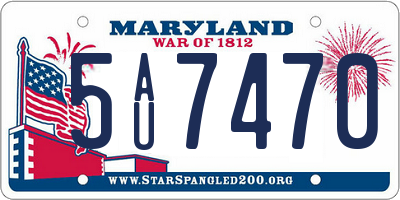 MD license plate 5AU7470