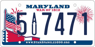 MD license plate 5AU7471