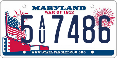 MD license plate 5AU7486