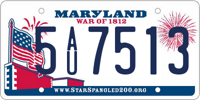 MD license plate 5AU7513
