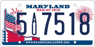 MD license plate 5AU7518