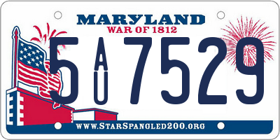 MD license plate 5AU7529