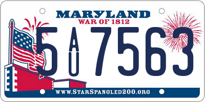 MD license plate 5AU7563