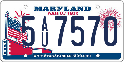 MD license plate 5AU7570