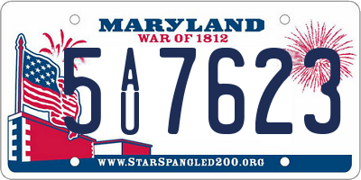 MD license plate 5AU7623
