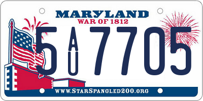 MD license plate 5AU7705