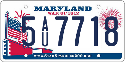 MD license plate 5AU7718