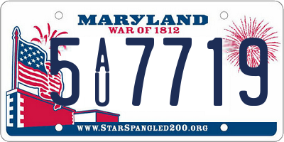 MD license plate 5AU7719