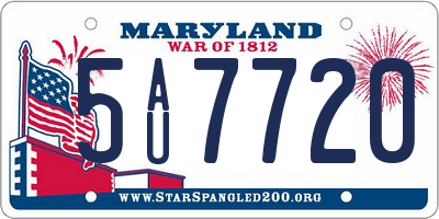 MD license plate 5AU7720