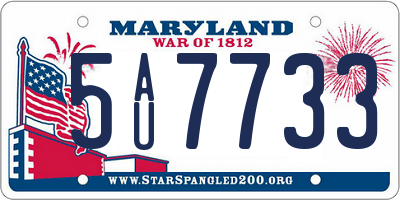 MD license plate 5AU7733