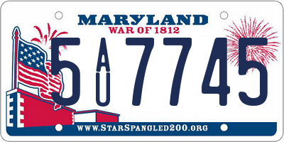 MD license plate 5AU7745